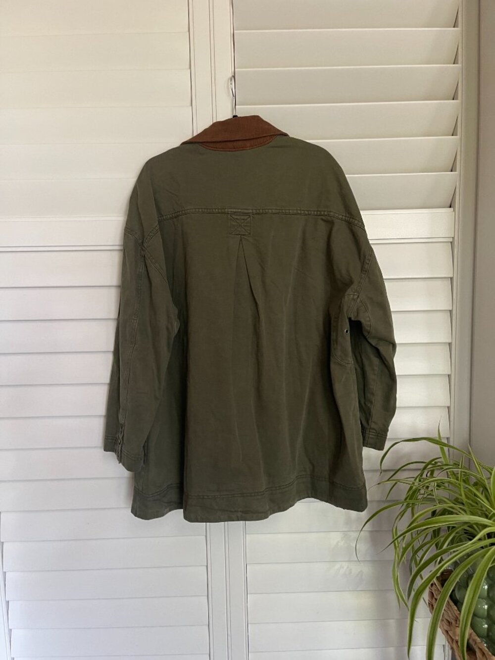 *NWT* We the Free Denim Barn Coat in Deep Green Size Large - Picture 9 of 14